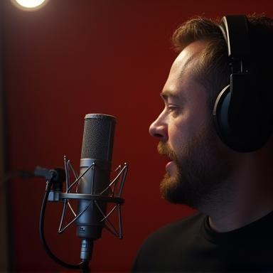 Visual representing a voice over session for a commercial